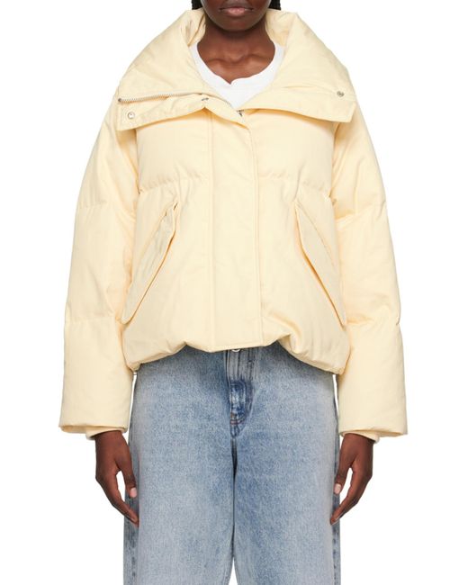 MM6 by Maison Margiela Blue Logo Quilted Down Jacket