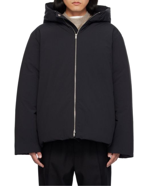 Jil Sander Blue Hooded Down Jacket for men