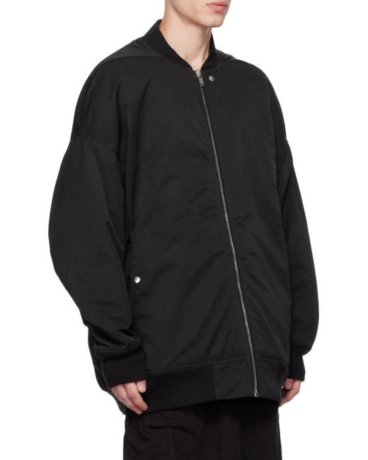 Rick Owens Black Long Bomber Jacket for men