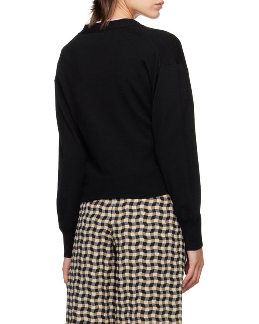 KENZO Black V-Neck Buttoned Knitted Cardigan
