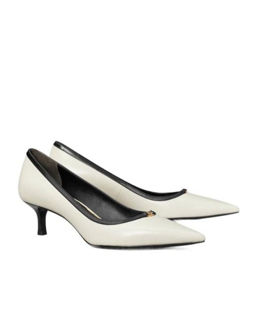 Tory Burch White Pointed Toe Pumps
