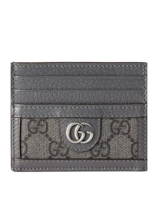 Gucci Gray Ophidia Logo Plaque Card Holder for men