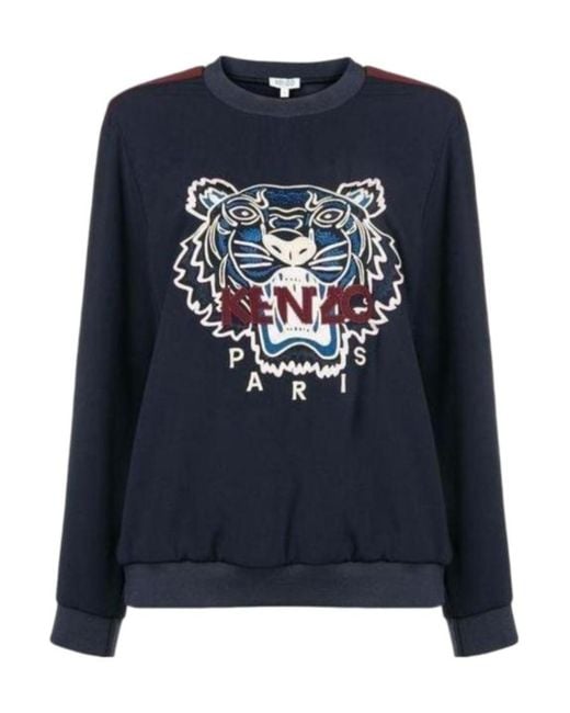 KENZO Blue Tiger Head Pattern Sweater