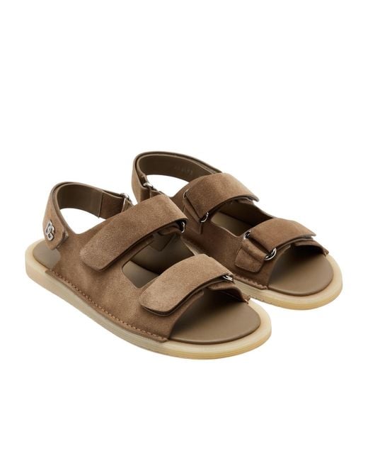 Dolce & Gabbana Brown Logo Plaque Sandals for men