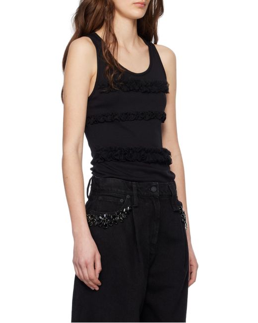 Simone Rocha Black Ruffled Tank Top