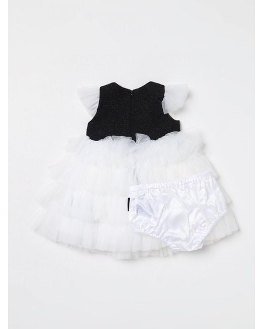 Balmain White Ruffled Dress Set