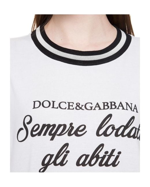 Dolce & Gabbana White Item O-Neck Short-Sleeved T-Shirt