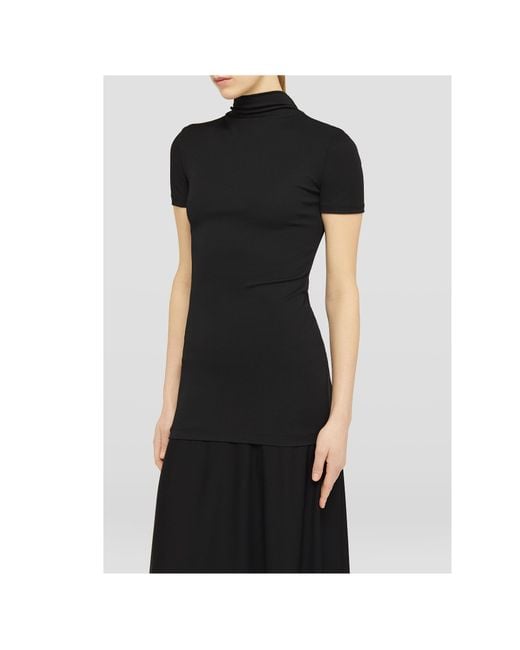 Jil Sander Black High-Neck Midi Dress