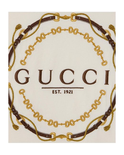 Gucci White Logo Printed Crewneck T-Shirt