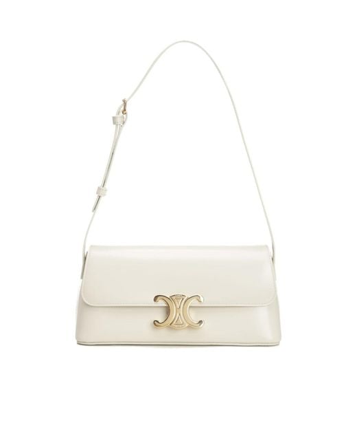 Céline White Flap Shoulder Bag