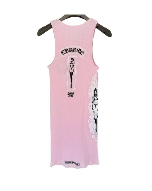 Chrome Hearts Pink Deadly Doll Crew Neck Vest