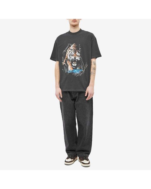 Represent Black Welcome To The Jungle-Print Cotton T-Shirt for men