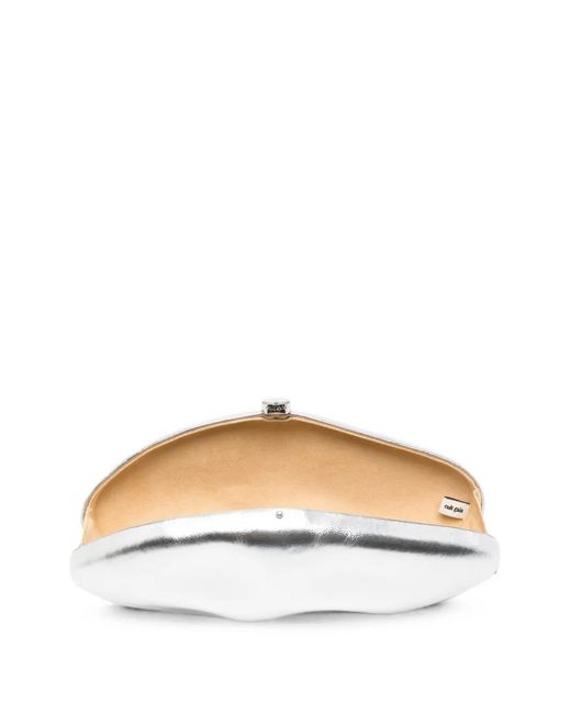 Cult Gaia Gray Caldera Sculpted Clutch Bag