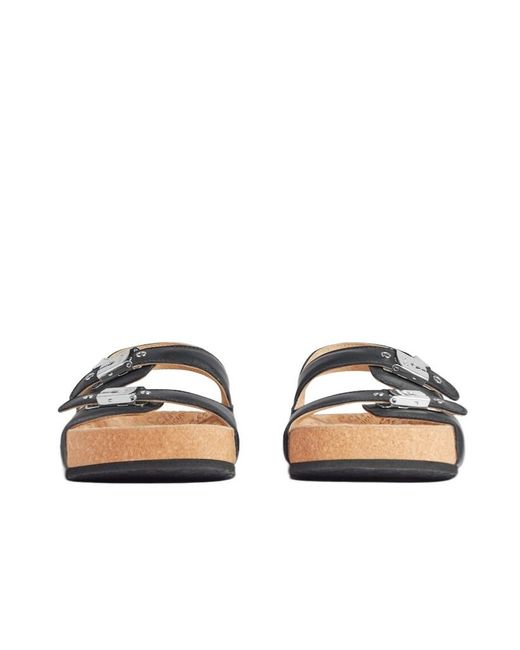 Balenciaga Black X Scholl Strap Flat Sandals for men