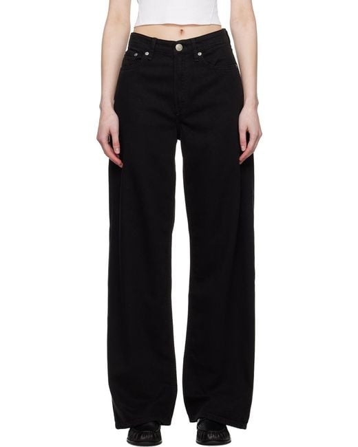Rag & Bone Black Logo Patch Straight-Leg Jeans