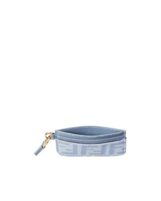 Fendi Blue Baguette Card Case