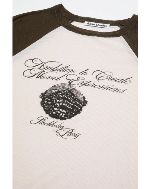 Acne Natural Jersey T-Shirt With Logo
