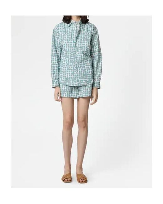 Tod's Blue Printed Belt Shirt