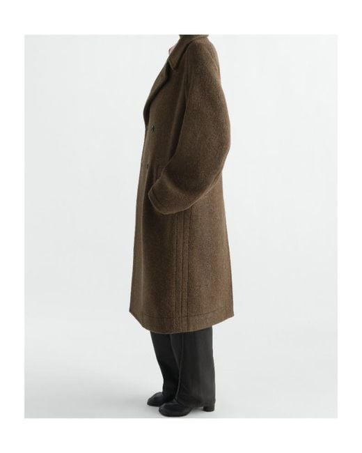 Lemaire Brown Double-Breasted Coat for men