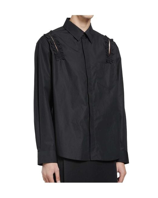 Simone Rocha Black Ruffled Shirt for men