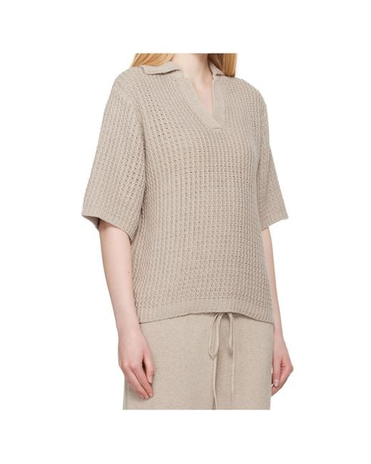 Lauren Manoogian Natural Hand-Woven Polo Shirt