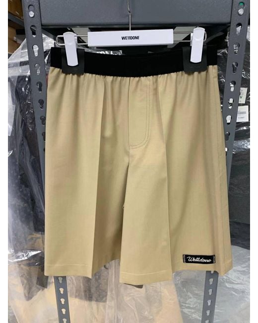 we11done Natural Logo Baggy Shorts