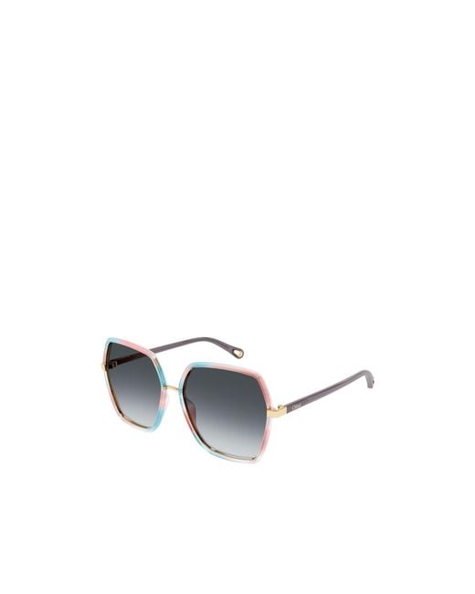 Chloé Blue Chloé Eyewear Geometric Frame Sunglasses