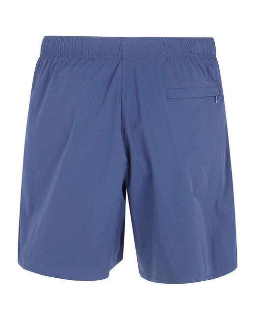 Jil Sander Blue Logo-Print High Waist Swim Shorts for men
