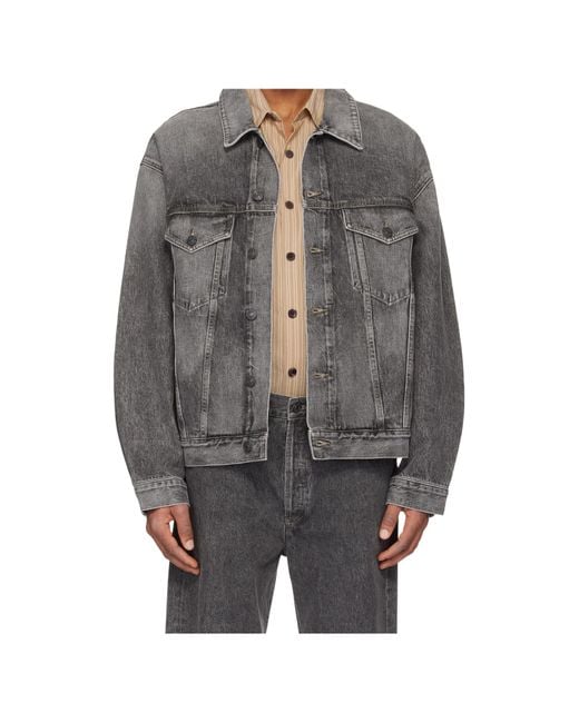 Agolde Gray Button Denim Jacket for men