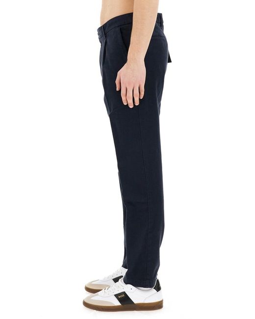 Boss Blue Boss Mid-Rise Straight-Leg Trousers for men