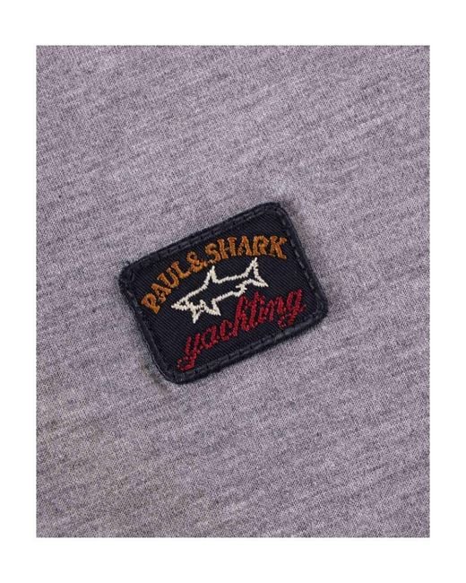 Paul & Shark Gray Logo Decal T-Shirt for men