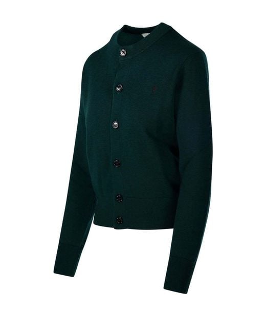 AMI Blue Long-Sleeve Cardigan