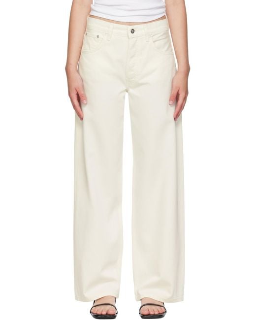 Anine Bing White High-Rise Straight Jeans
