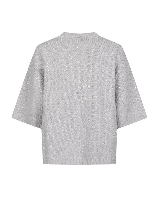 Fabiana Filippi Gray Round Neck Sweater