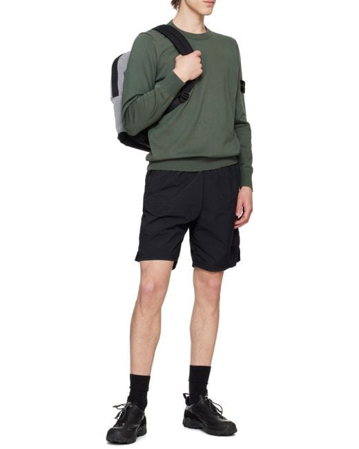 Stone Island Green Logo Patch Crewneck Sweater for men