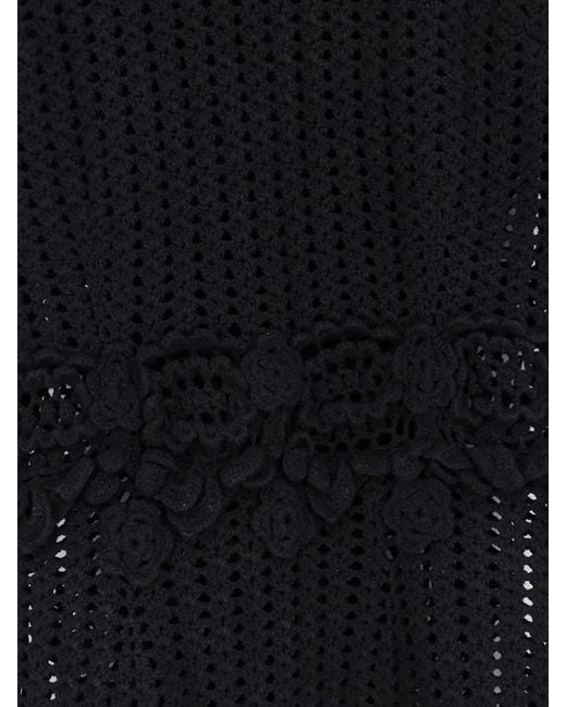 Dolce & Gabbana Black Macrame Sheath Dress