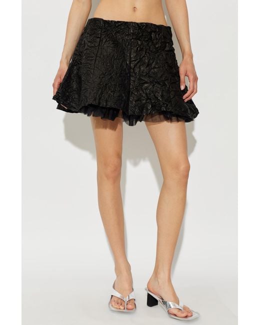 AVAVAV Black Pleated Midi Skirt