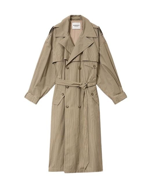 Isabel Marant Natural Isabel Marant Étoile Chilma Striped Belted Coat