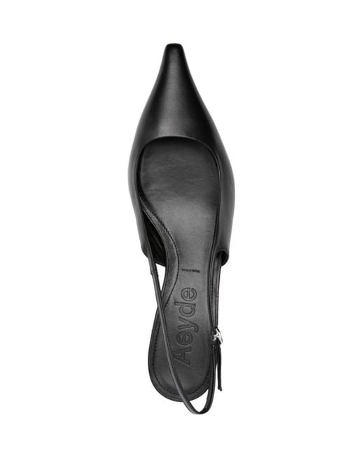 Aeyde Black Catrina Pointed-Toe Slingback Pumps