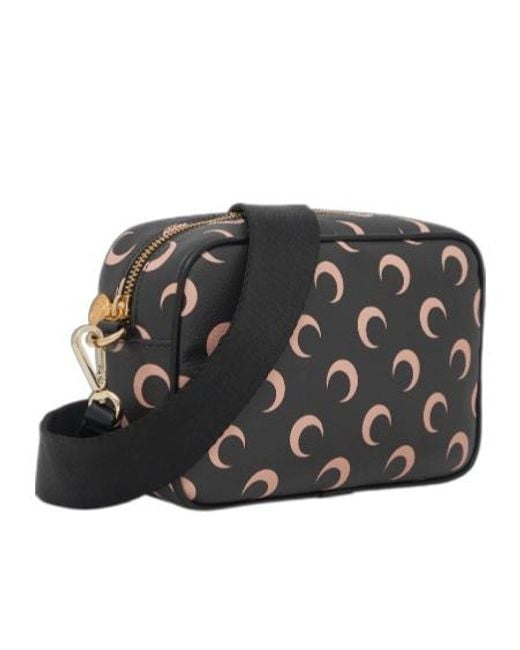 MARINE SERRE Black Moon Printed Medium Crossbody Bag