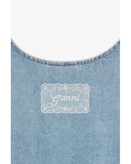 Ganni Blue Lightweight Denim Dress