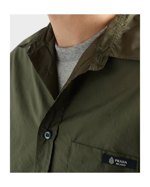 Prada Green Long-Sleeved Button-Up Shirt for men