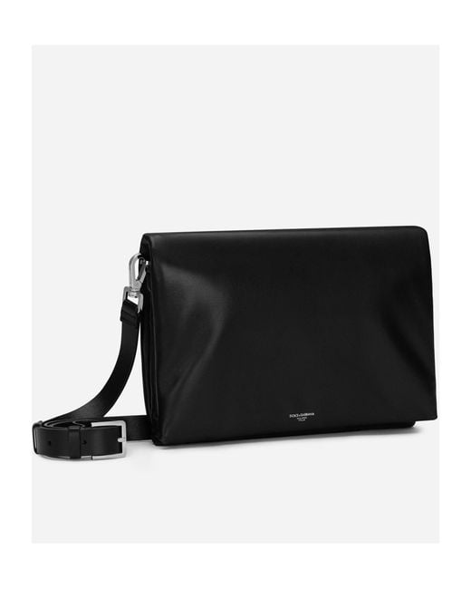 Dolce & Gabbana Black Logo Printed Crossbody Bag for men