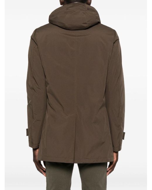 Herno Brown Hooded Down Jacket for men