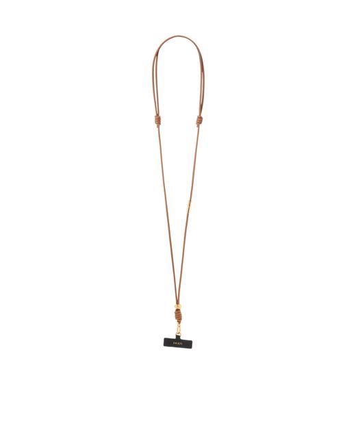 Loewe White Anagram-Debossed Leather Phone Strap