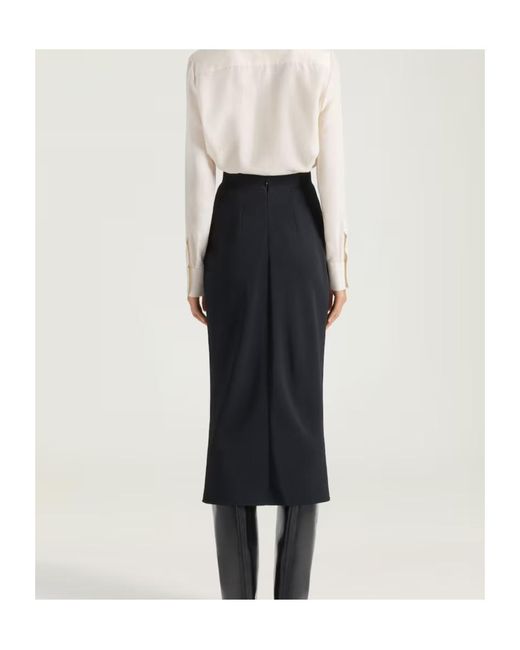 Givenchy Black Draped Midi Skirt