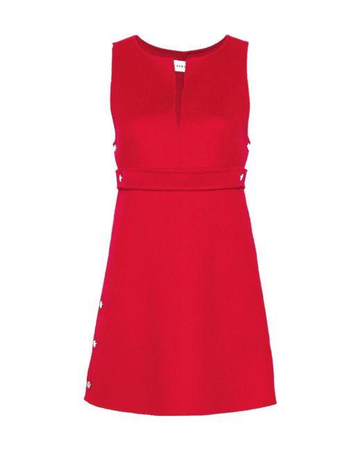 P.A.R.O.S.H. Red Belted Wool Mini Dress