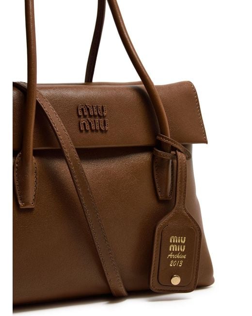 Miu Miu Brown Nappa Leather Archive Bag