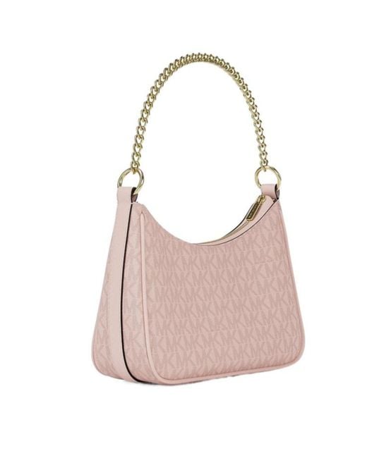 Michael Kors Pink Jet Set Small Signature Logo Convertible Crossbody Bag