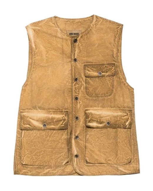 Uma Wang Natural Crew Neck Vest for men